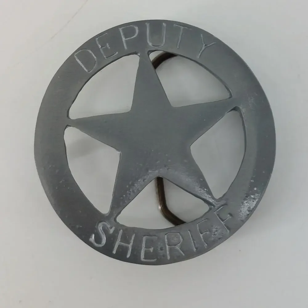 Vintage Deputy Sheriff Star Badge Belt Buckle Western Style